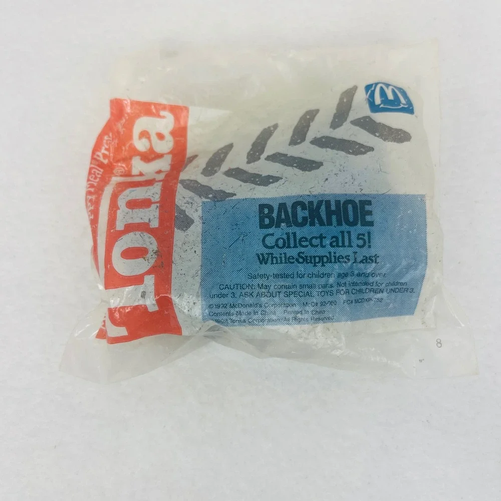 Vintage 1992 McDonald's Happy Meal Toy Tonka Backhoe Construction Truck Sealed